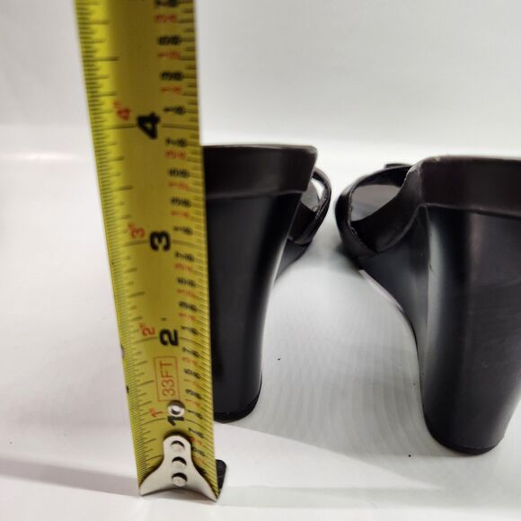 Woman's Bandolino Brown Wedge Open Toe Shoes Size 8.5M Bow Front - Picture 5 of 13